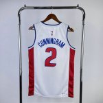 Maillot de Basket #2 Cunningham Detroit Pistons Blanc